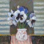 ‘White Pot of Pansies’